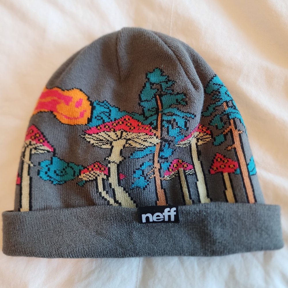 Neff Mushroom Forest Sun Smiley Beanie